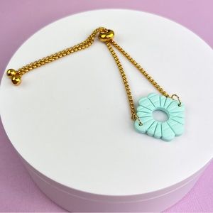 Adjustable Stainless Steel Handmade Polymer Clay Bracelet